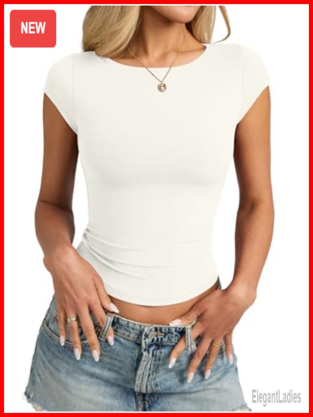 Double Lined Boat Neck Cap Sleeve Y2K Tight T Shirt Top